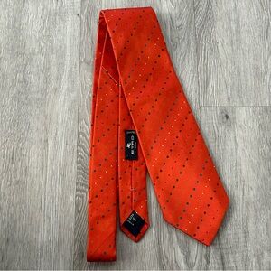 Vintage ETRO silk red orange mens tie